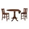 International Concepts Round 42 in Rd Ped Gathering Ht Table, 2 Counter Ht Stools, Espresso, 42 in W, 42 in L, 35.5 in H K581-42DPT-S102-2 - alternate 6